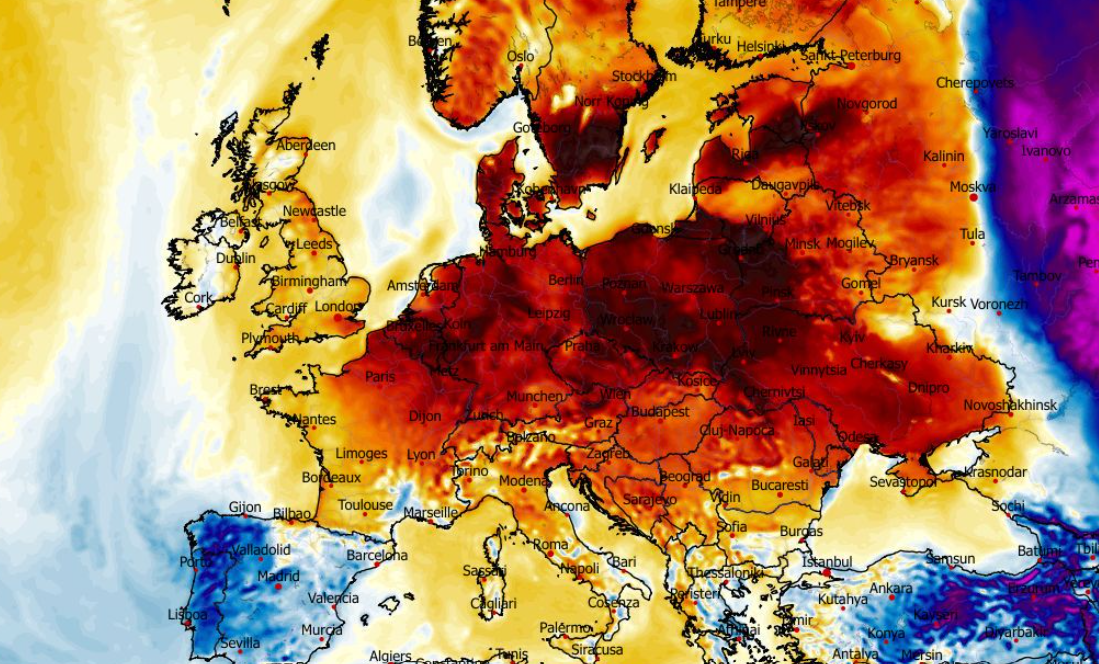 Anomalia temperatury mierzona na wysokości 2 m nad powierzchnią gruntu 09.03