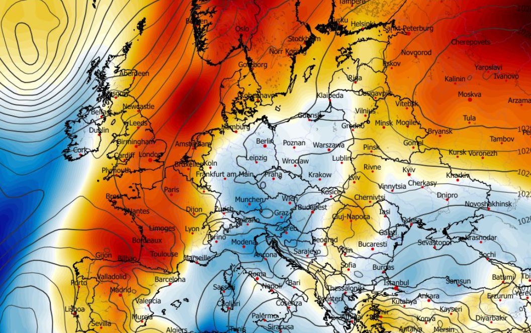 Anomalia temperatury mierzona na poziomie ciśnienia 850 hPa 18.03
