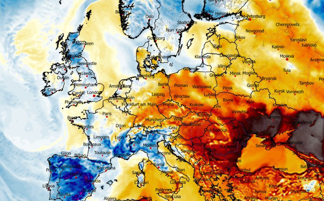 Anomalia temperatury mierzona na wysokości 2 m nad powierzchnią gruntu 01.03