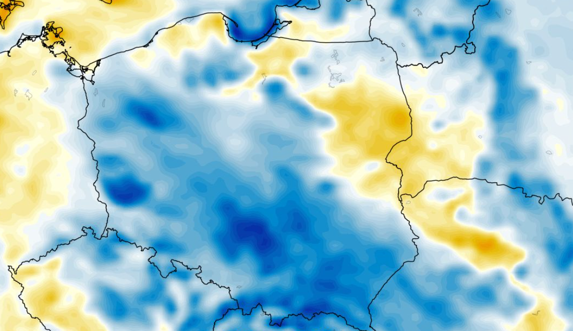 Anomalia temperatury mierzona na wysokości 2 m nad powierzchnią gruntu 01.06