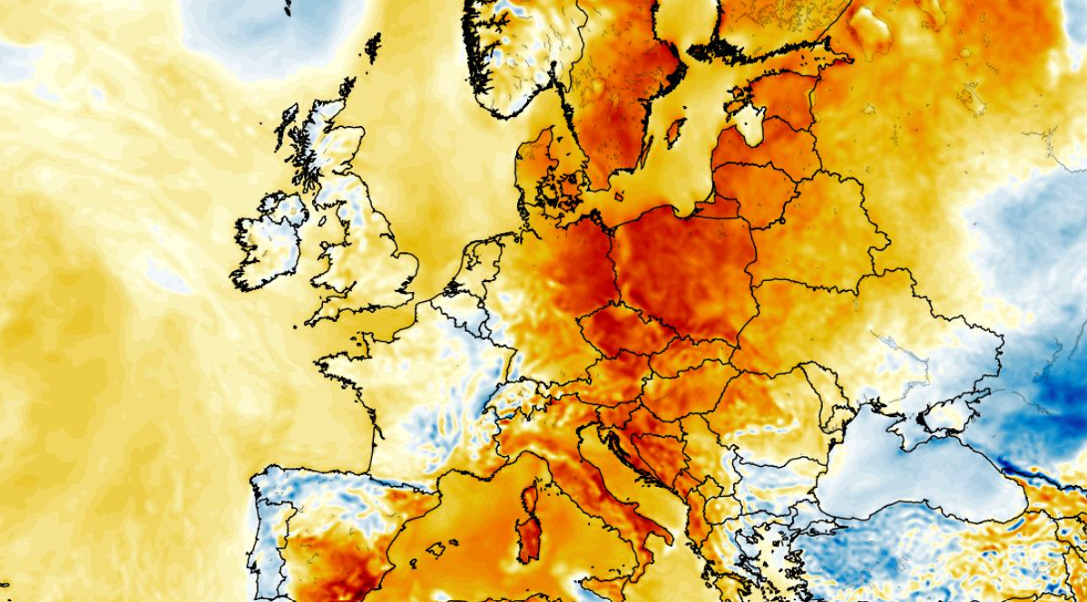 Anomalia temperatury mierzona na wysokości 2 m nad powierzchnią gruntu 03.06