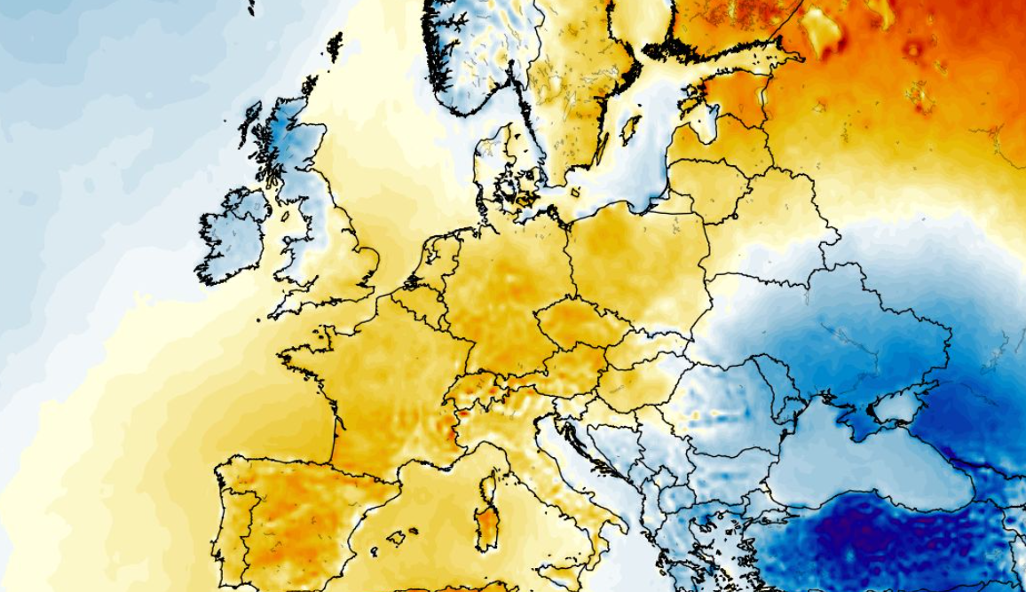 Anomalia temperatury mierzona na wysokości 2 m nad powierzchnią gruntu 05.05