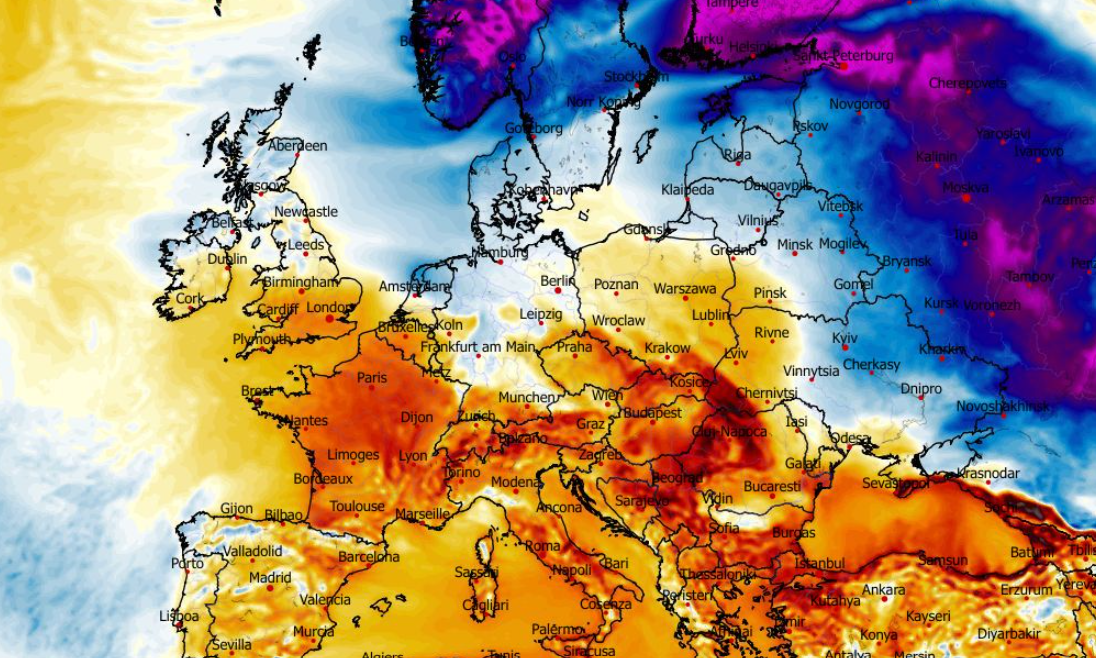 Anomalia temperatury mierzona na wysokości 2 m nad powierzchnią gruntu 06.02