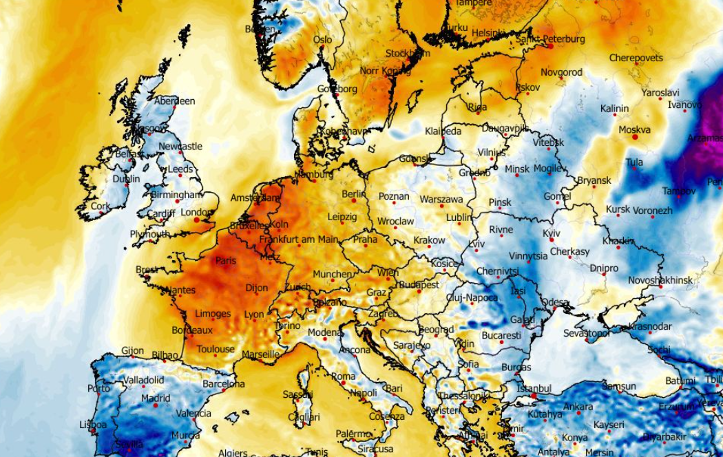 Anomalia temperatury mierzona na wysokości 2 m nad powierzchnią gruntu 06.03