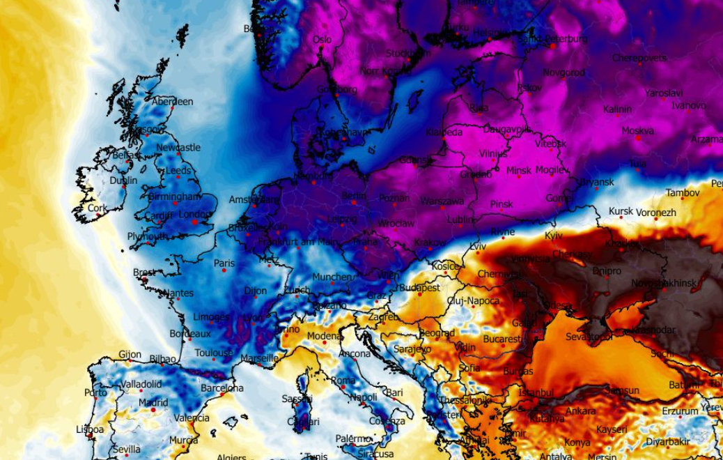 Anomalia temperatury mierzona na wysokości 2 m nad powierzchnią gruntu 09.03