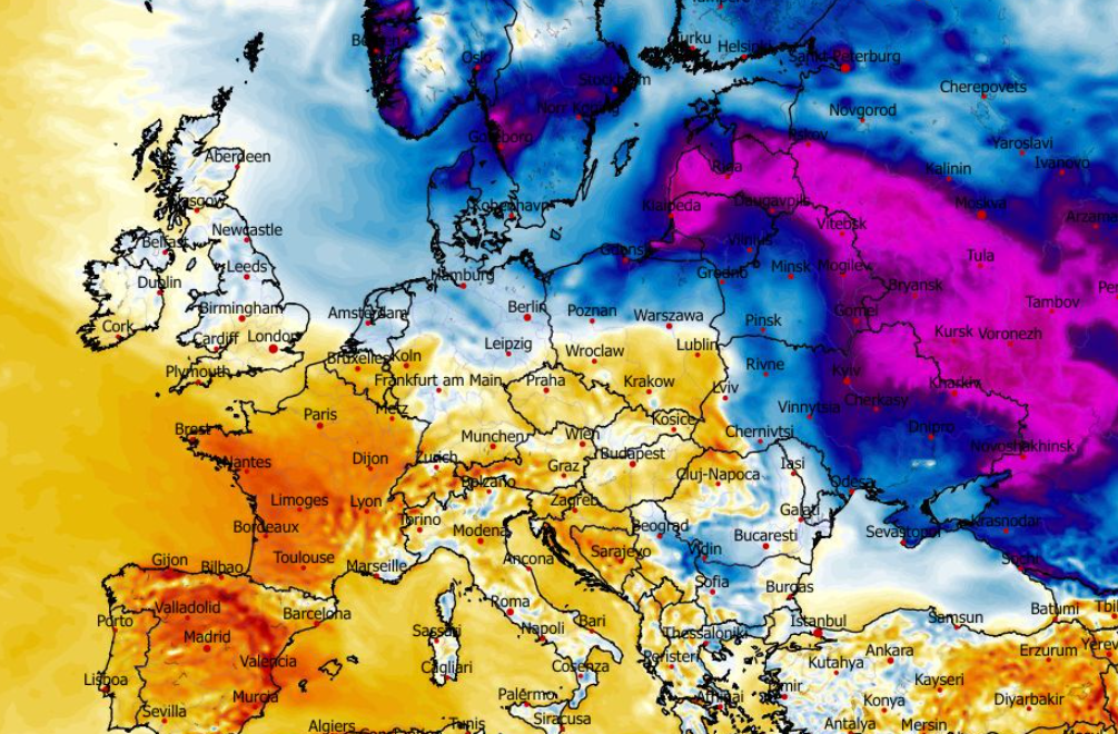 Anomalia temperatury mierzona na wysokości 2 m nad powierzchnią gruntu 10.02