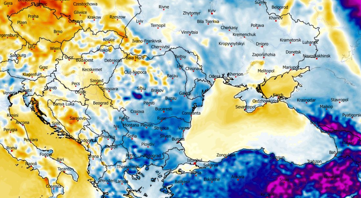 Anomalia temperatury mierzona na wysokości 2 m nad powierzchnią gruntu 10.03