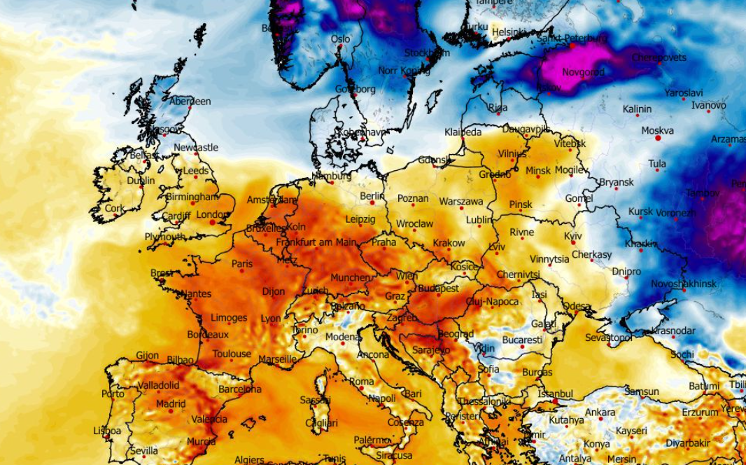 Anomalia temperatur mierzona na wysokości 2 m nad powierzchnią gruntu 11.02