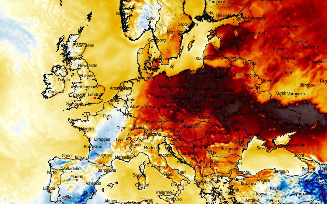 Anomalia temperatury mierzona na wysokości 2 m nad powierzchnią gruntu 11.03