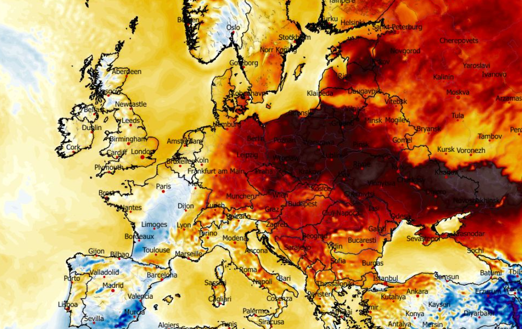 Anomalia temperatury mierzona na wysokości 2 m nad powierzchnią gruntu 11.03