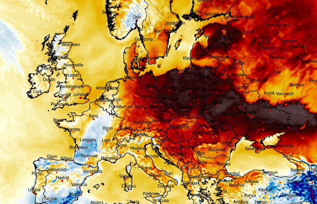 Anomalia temperatury mierzona na wysokości 2 m nad powierzchnią gruntu 11.03