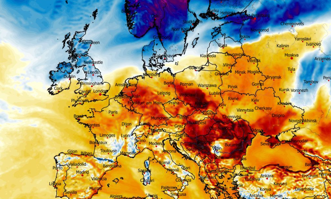 Anomalia temperatury mierzona na wysokości 2 m nad powierzchnią gruntu 12.02