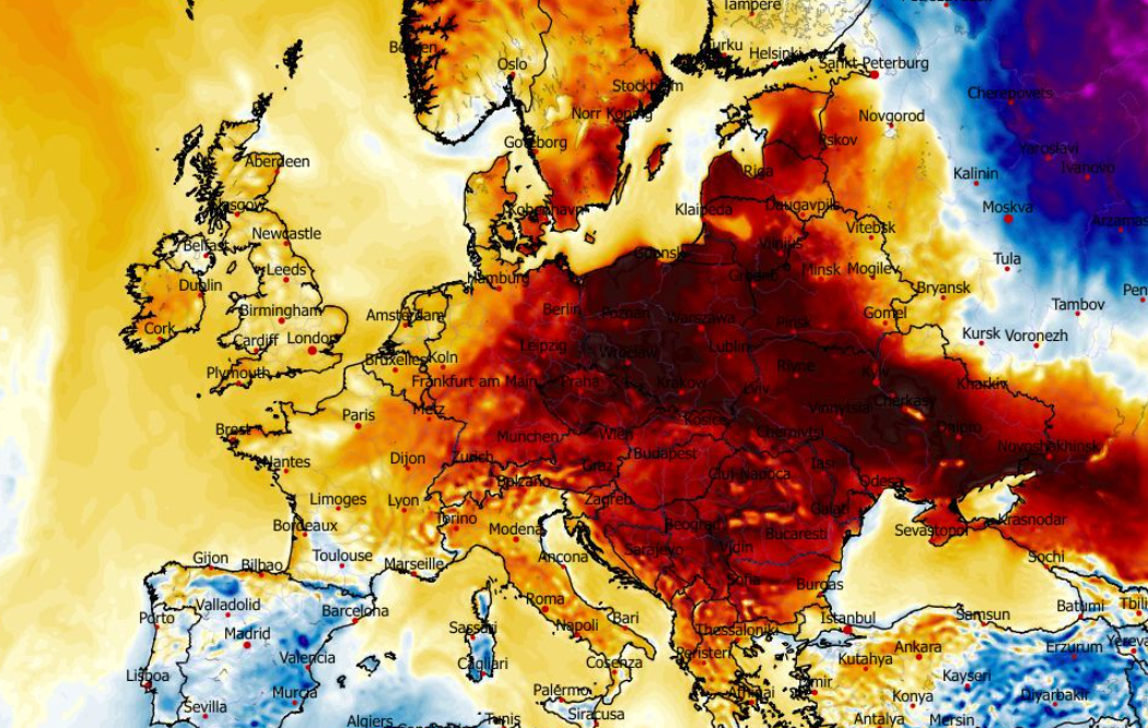 Anomalia temperatury mierzona na wysokości 2 m nad powierzchnią gruntu 12.03