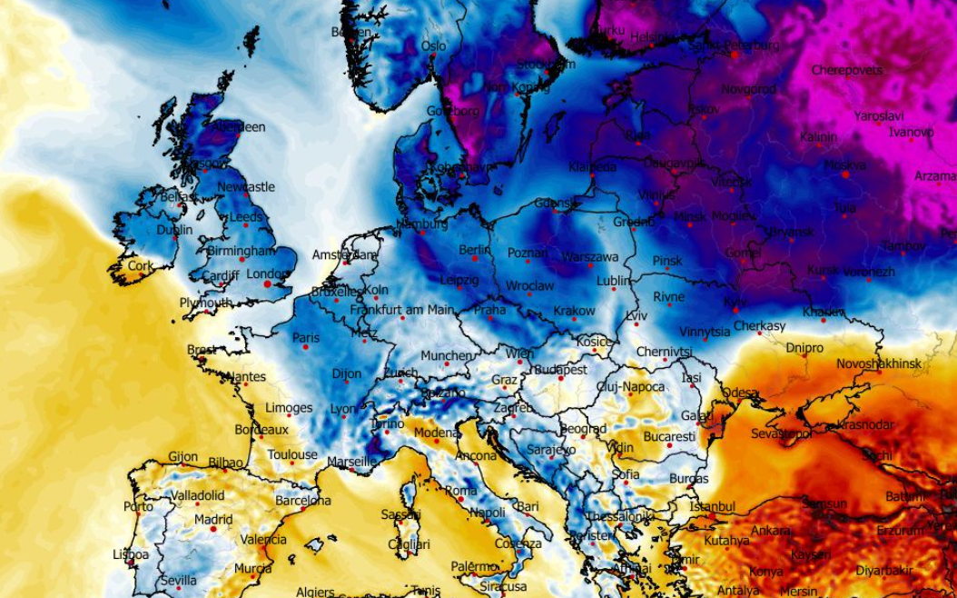 Anomalia temperatury mierzona na wysokości 2 m nad powierzchnią gruntu 17.02