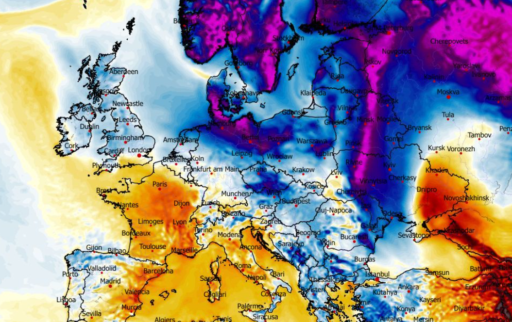 Anomalia temperatury mierzona na wysokości 2 m nad powierzchnią gruntu 19.02