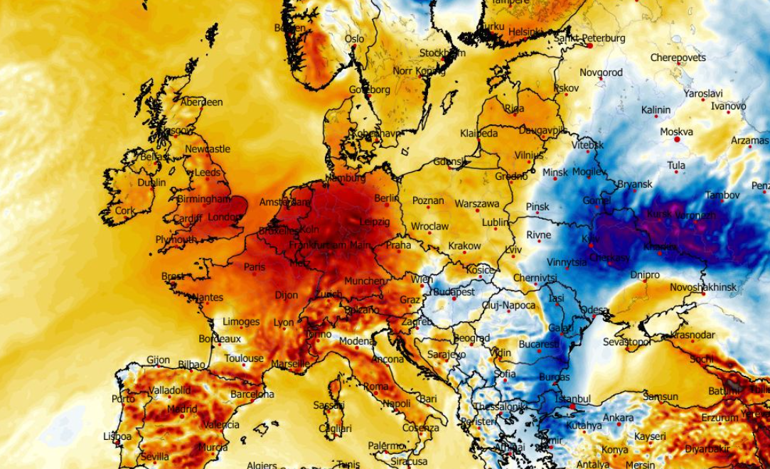 Anomalia temperatury mierzona na wysokości 2 m nad powierzchnią gruntu 22.02