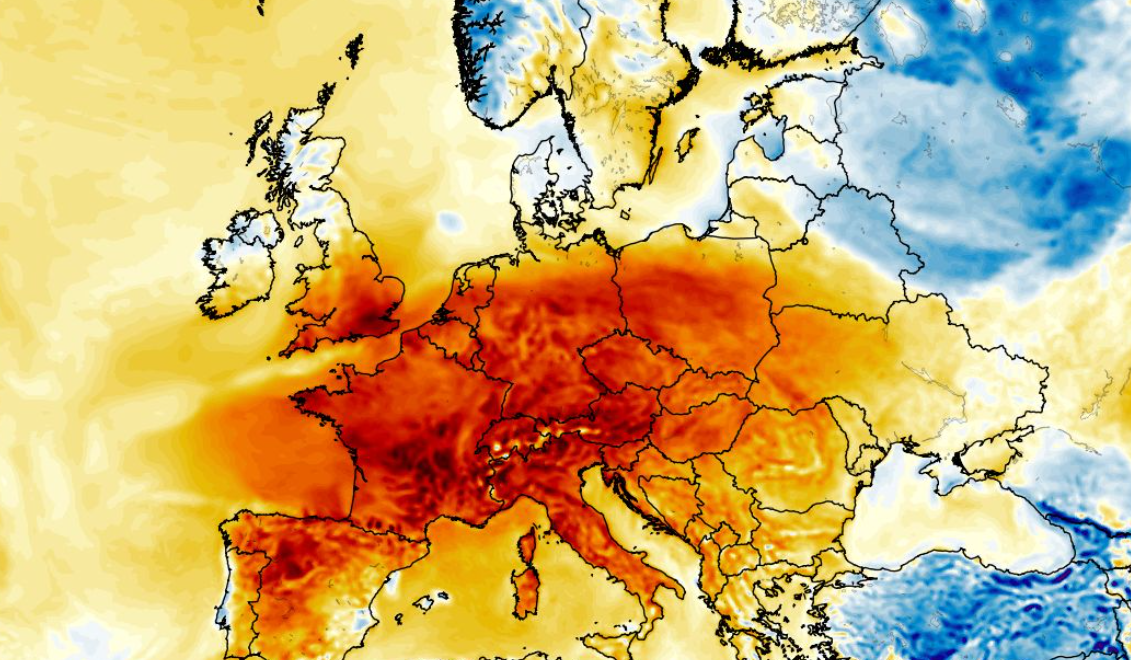 Anomalia temperatury mierzona na wysokości 2 m nad powierzchnią gruntu 26.05