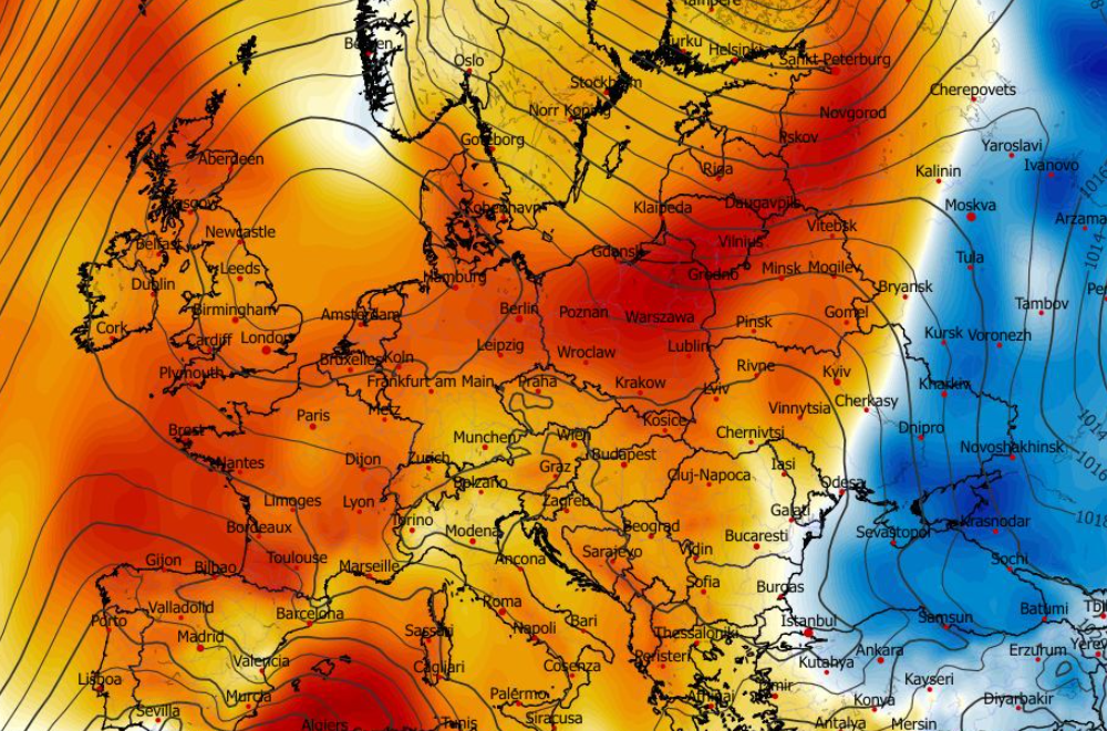 Anomalia temperatury na poziomie ciśnienia 850 hPa 04.03