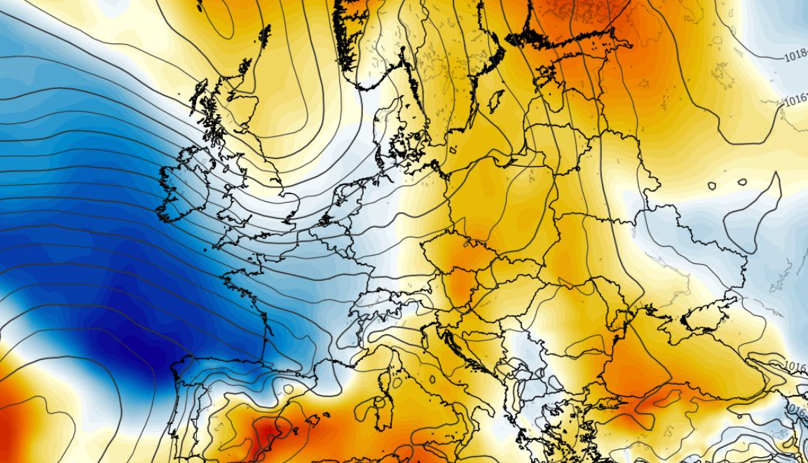 Anomalia temperatury na poziomie ciśnienia 850 hPa 04.06