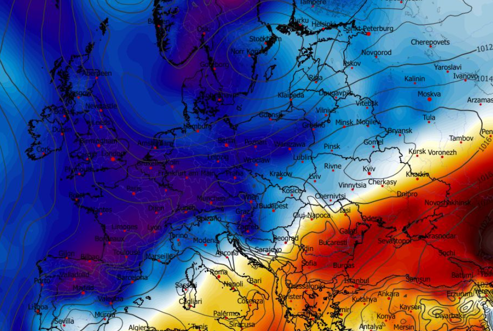 Anomalia temperatury na poziomie ciśnienia 850 hPa 05.01