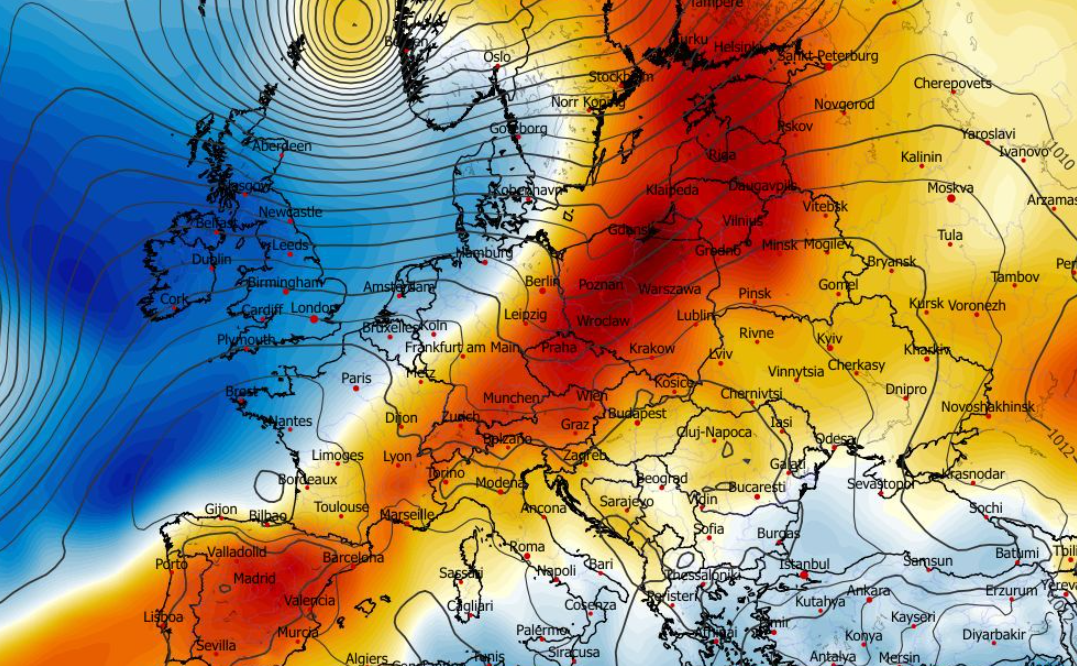 Anomalia temperatury na poziomie ciśnienia 850 hPa 05.04