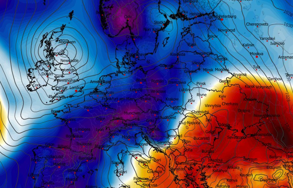 Anomalia temperatury na poziomie ciśnienia 850 hPa 06.01