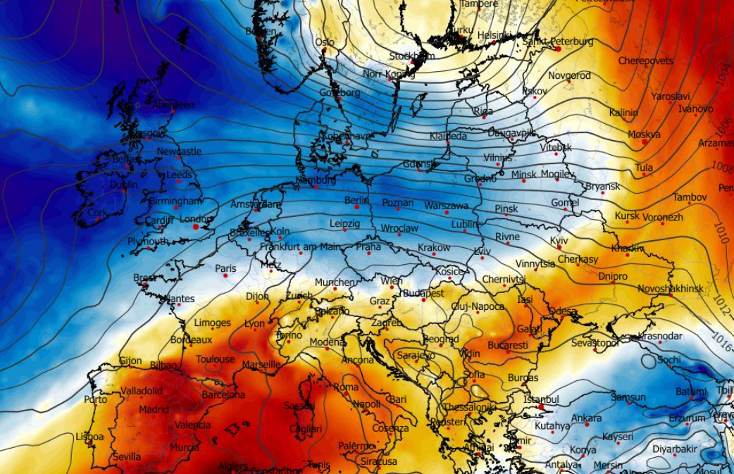 Anomalia temperatury na poziomie ciśnienia 850 hPa 06.04