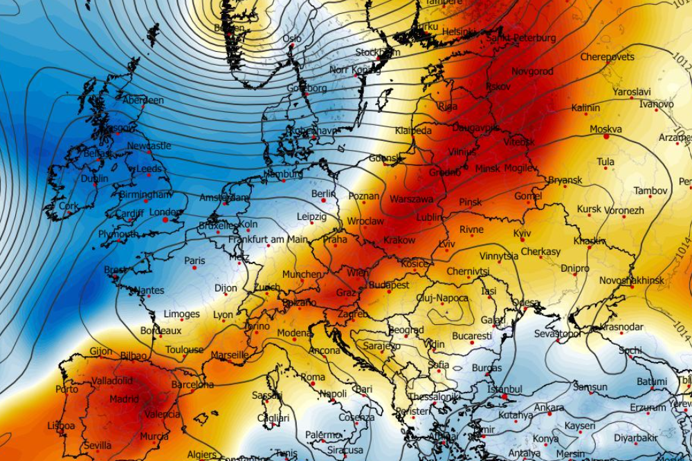 Anomalia temperatury na poziomie ciśnienia 850 hPa 06.04