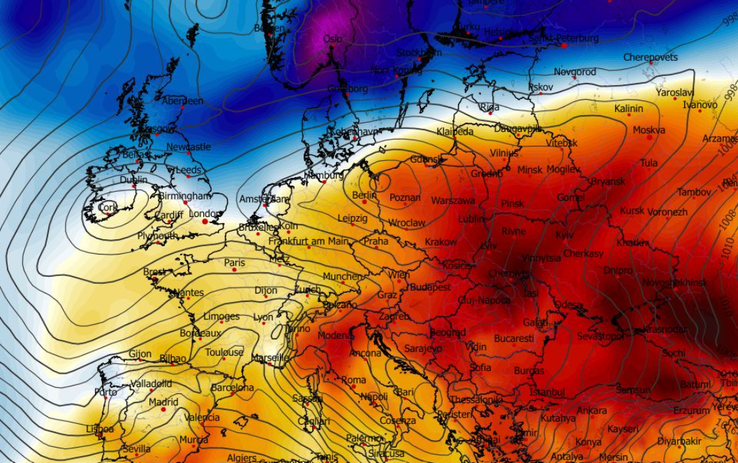 Anomalia temperatury na poziomie ciśnienia 850 hPa 13.02