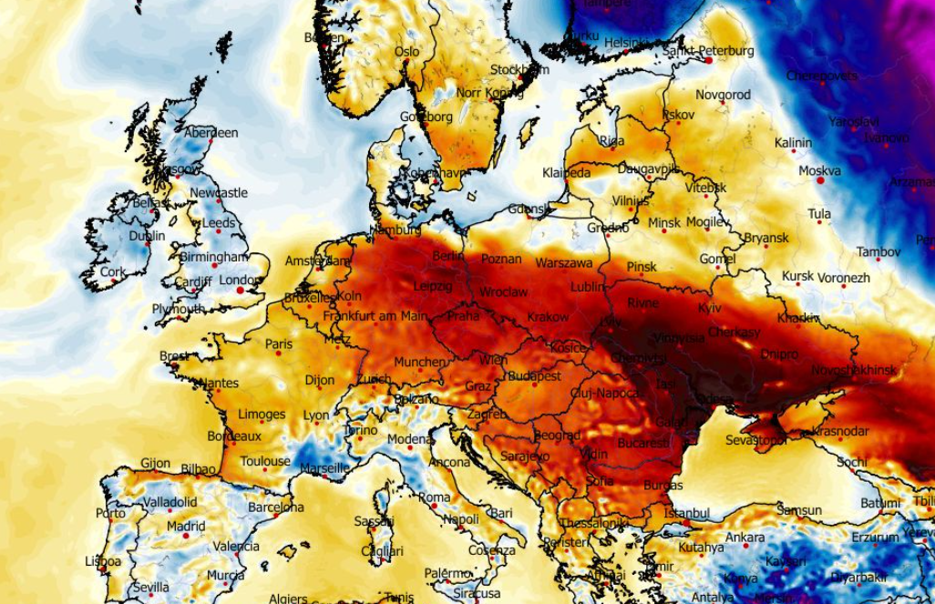Anomalia temperatury na poziomie ciśnienia 850 hPa 13.03