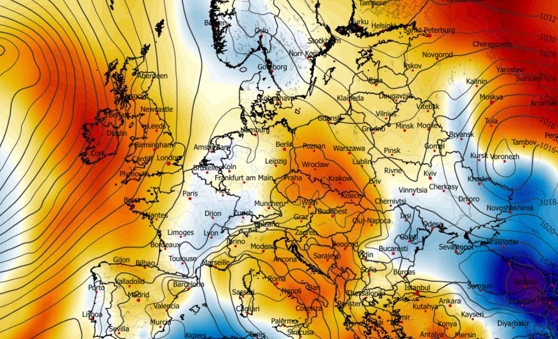 Anomalia temperatury na poziomie ciśnienia 850 hPa 14.04