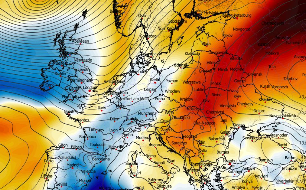 Anomalia temperatury na poziomie ciśnienia 850 hPa 15.03