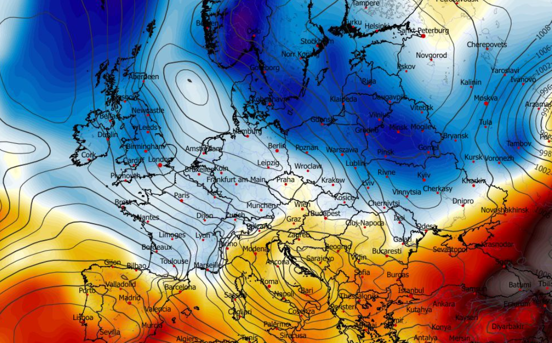 Anomalia temperatury na poziomie ciśnienia 850 hPa 17.02