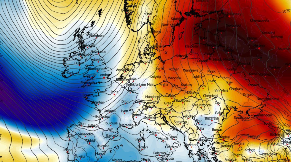 Anomalia temperatury na poziomie ciśnienia 850 hPa 17.03