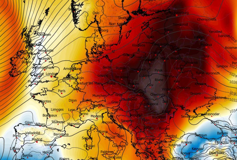 Anomalia temperatury na poziomie ciśnienia 850 hPa 17.12