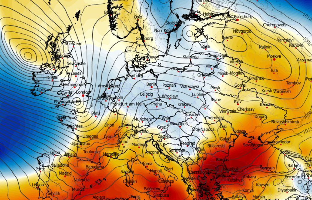 Anomalia temperatury na poziomie ciśnienia 850 hPa 26.02