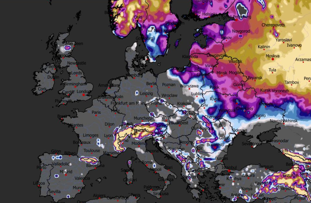 Grubość pokrywy śnieżnej 24.02