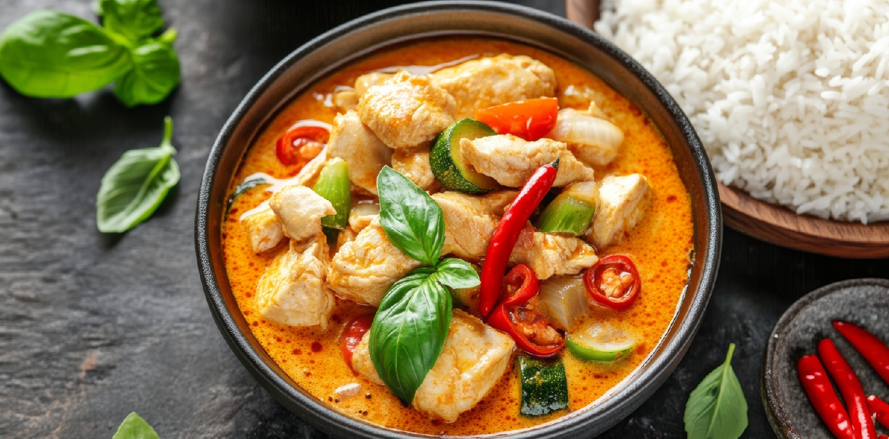 kurczak curry z mlekiem kokosowym