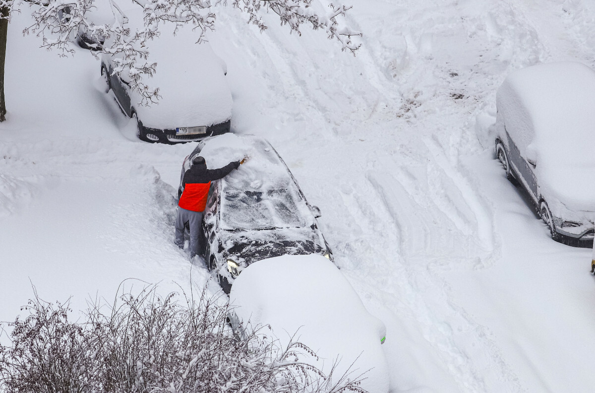 Olsztyn, śnieg 1 stycznia