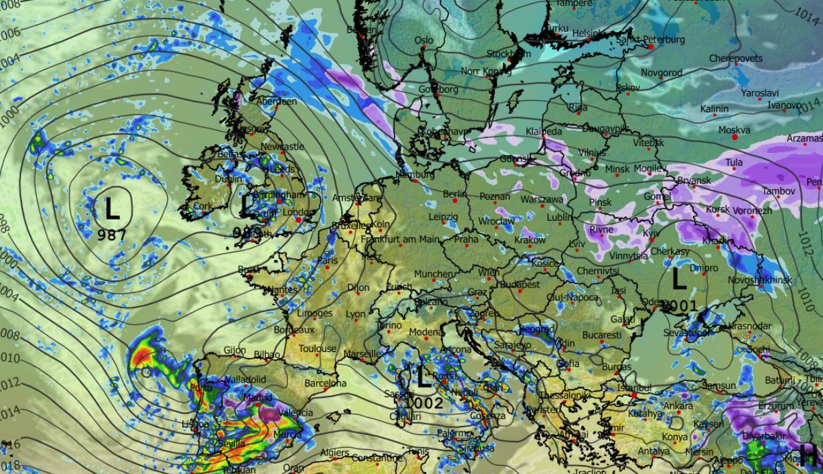 Opady, zachmurzenie, temperatura i ciśnienie 07.02