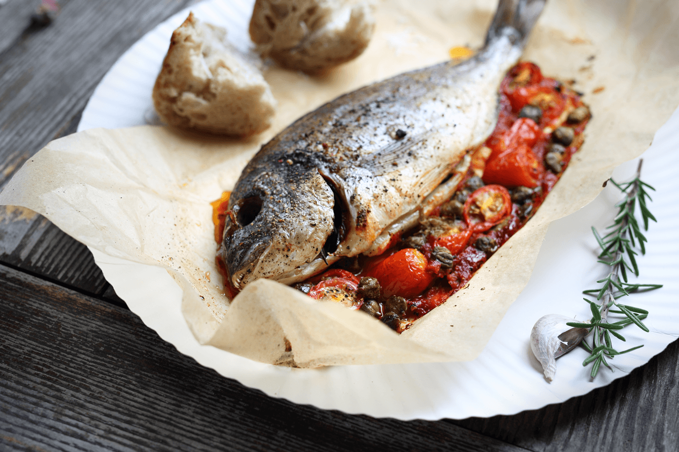 pieczona dorada, przepis na rybę