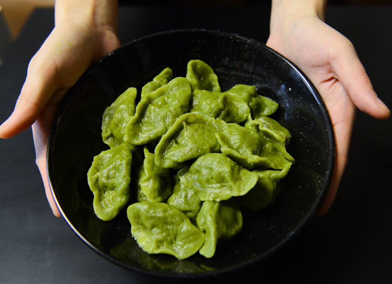 pierogi ze szpinakiem