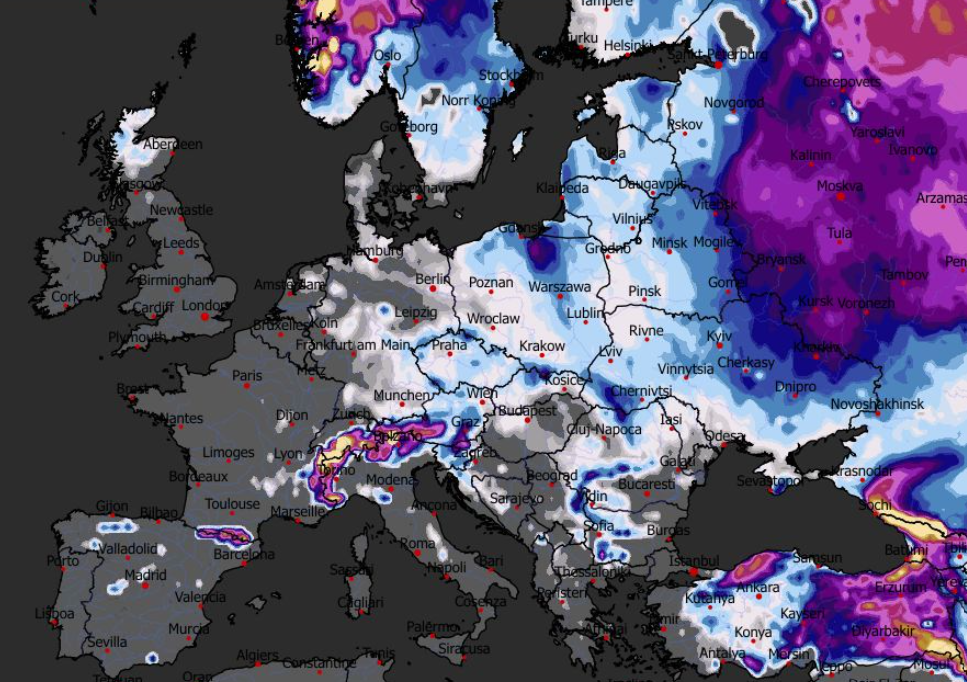 Prognozowana grubość pokrywy śnieżnej 01.01