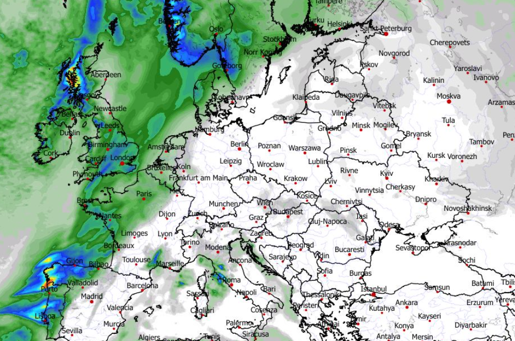 Prognozowana suma opadów w ciągu 24 h 19.12