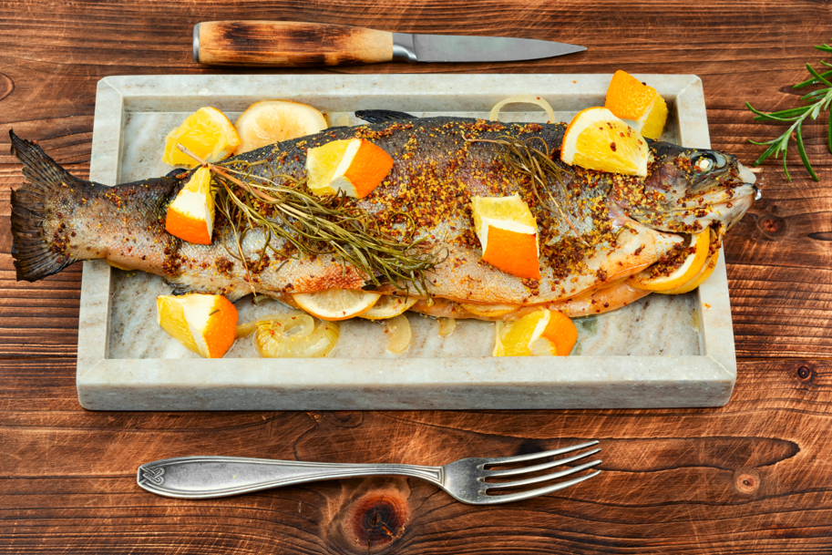 pstrąg pieczony, ryba zamiast karpia