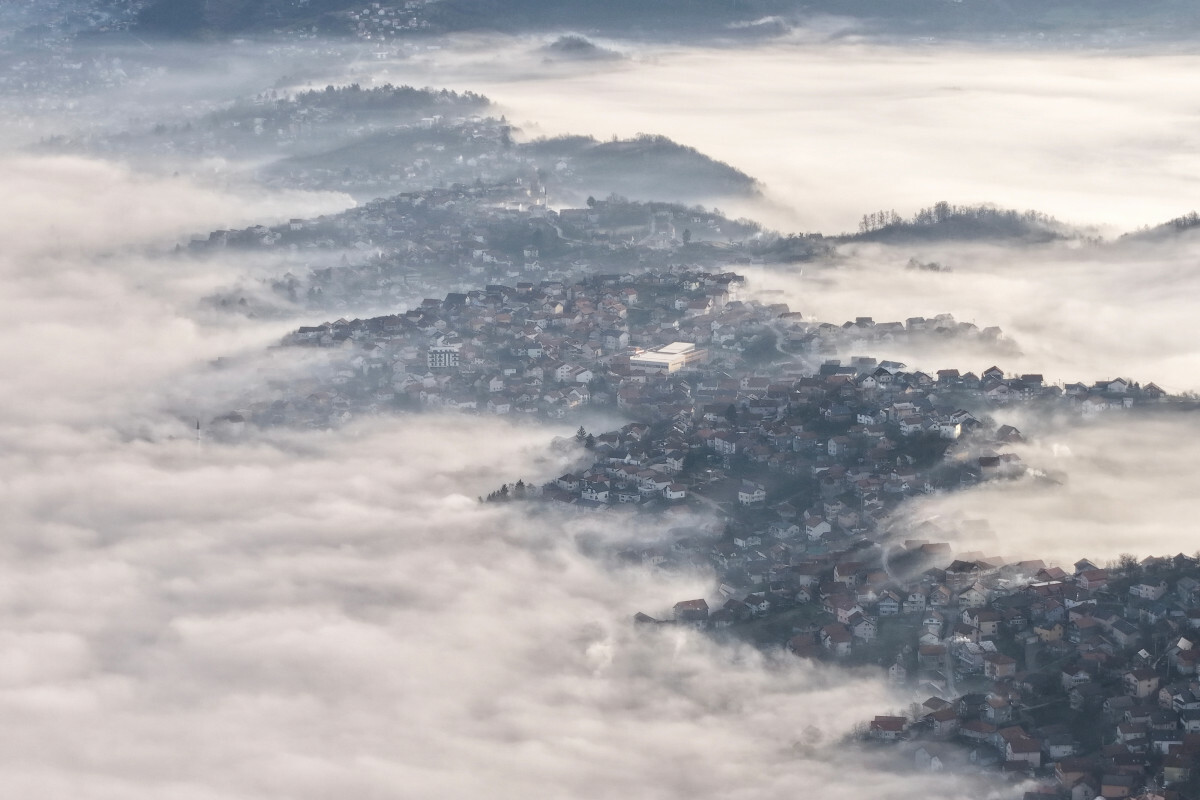 Sarajewo, smog w zimie