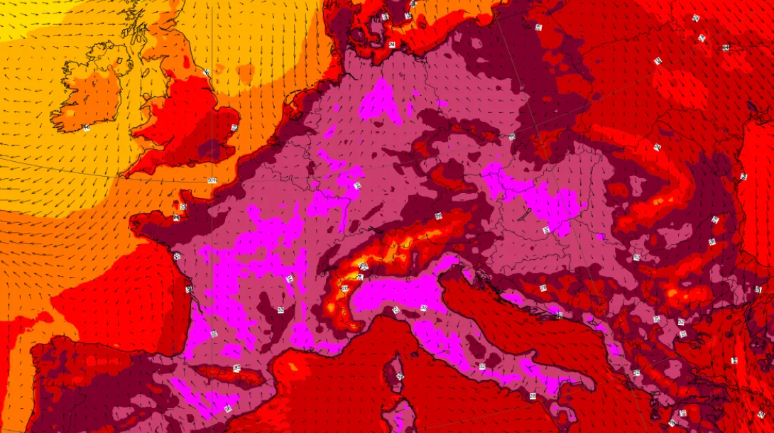 Temperatura mierzona na wysokości 2 m nad powierzchnią gruntu 21.06