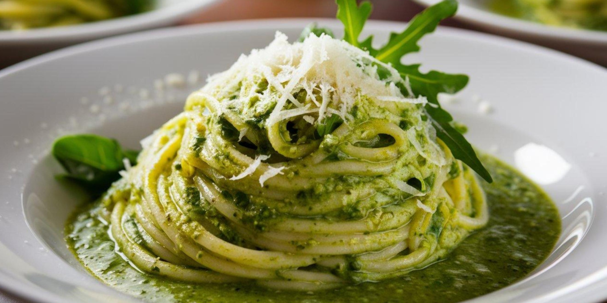 włoski makaron i pesto z rukoli
