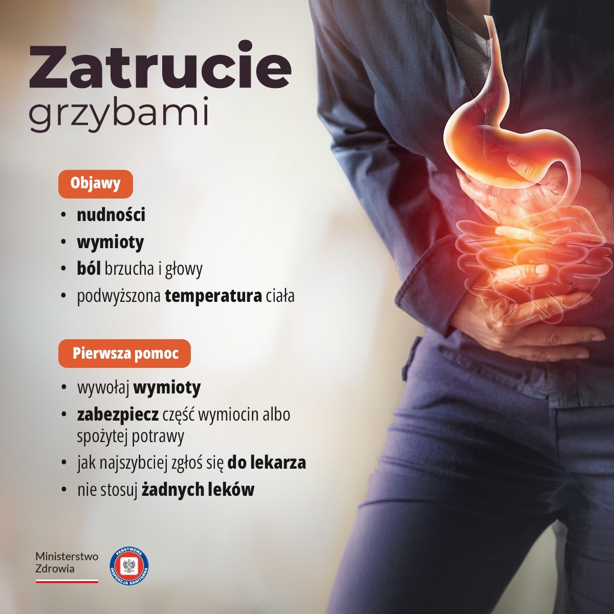 zatrucie grzybami objawy